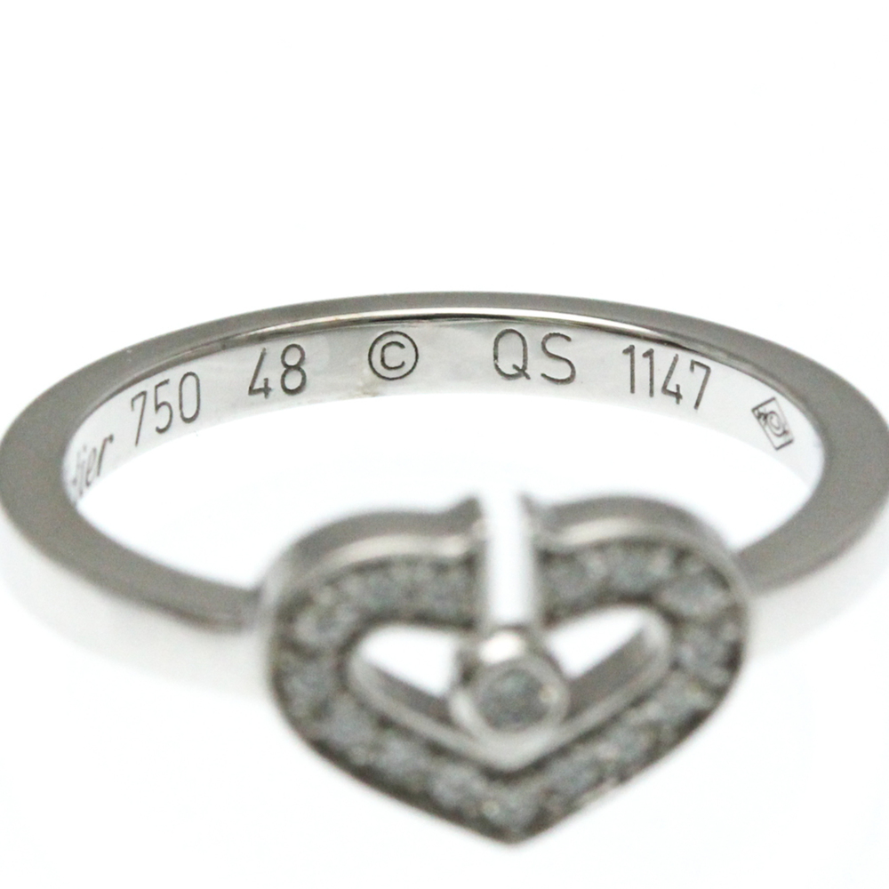 CARTIER 18k Silver Diamond Heart Ring - Picture 6 of 10